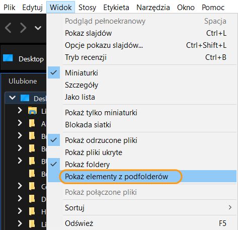 Pokaż elementy z podfolderów