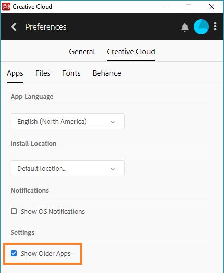 Régebbi alkalmazások megjelenítése a beállításokban