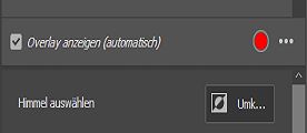 Klicke auf das rote Optionsfeld, um die Farbüberlagerung zu ändern