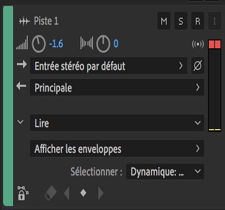 Affichage des pistes d’automatisation dans le panneau Éditeur