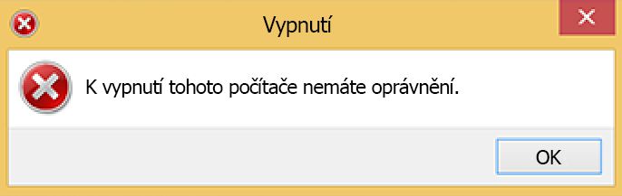 Chyba při vypínání systému Windows