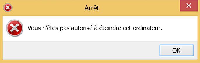 Erreur lors de la fermeture de Windows