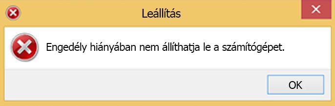 Hiba a Windows leállításakor