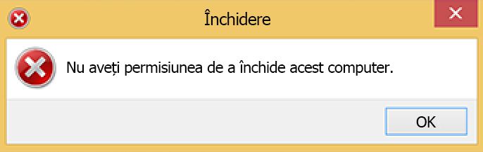 Eroare la închiderea Windows