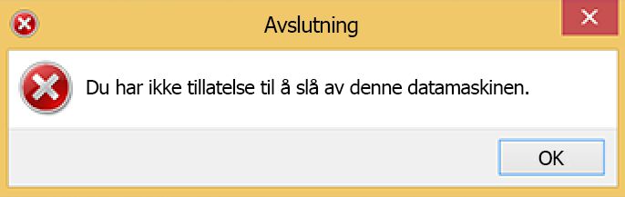 Feil ved avslutning av Windows