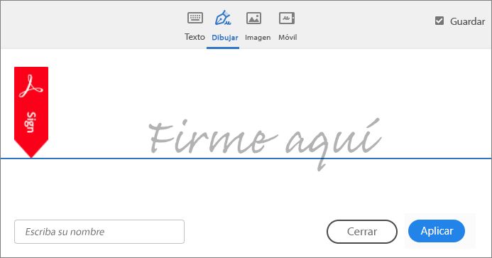 Escribir, dibujar o importar una imagen de firma