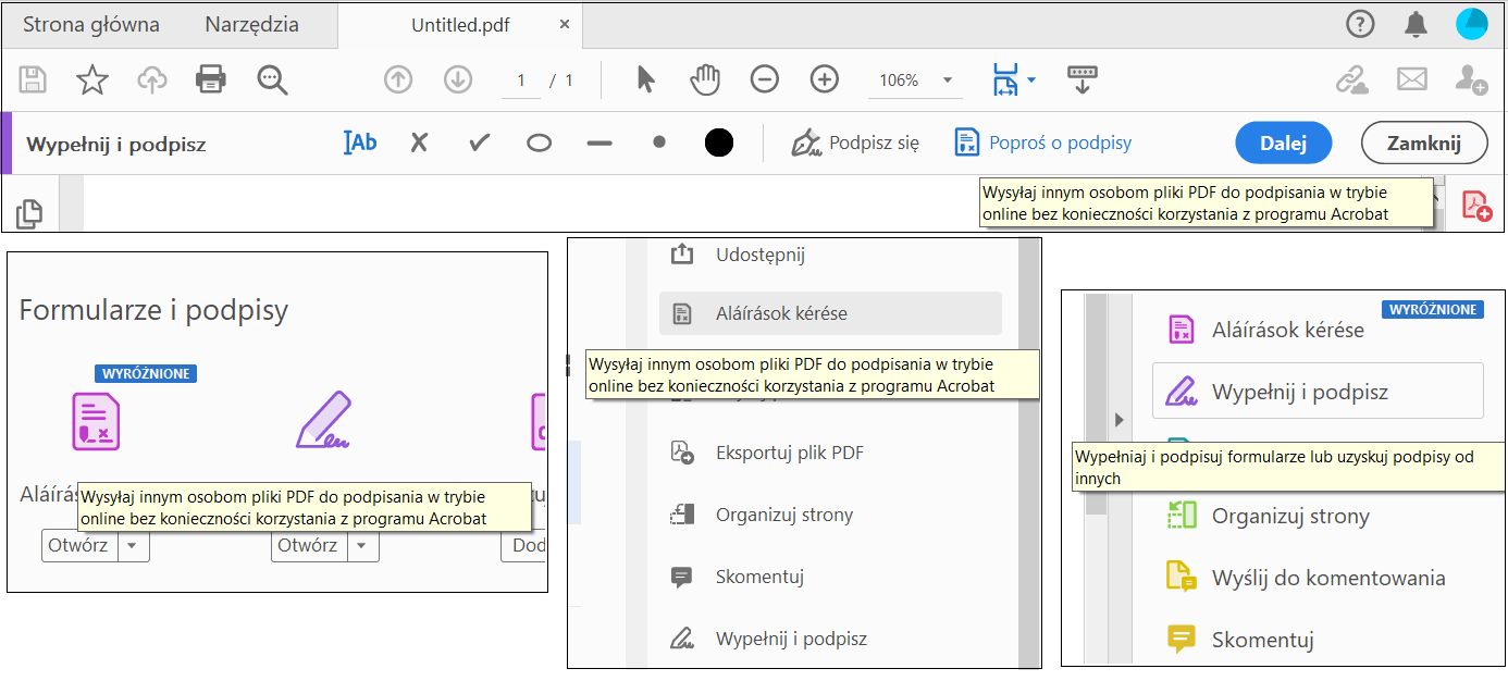 Nowy opis narzędzia do podpisywania