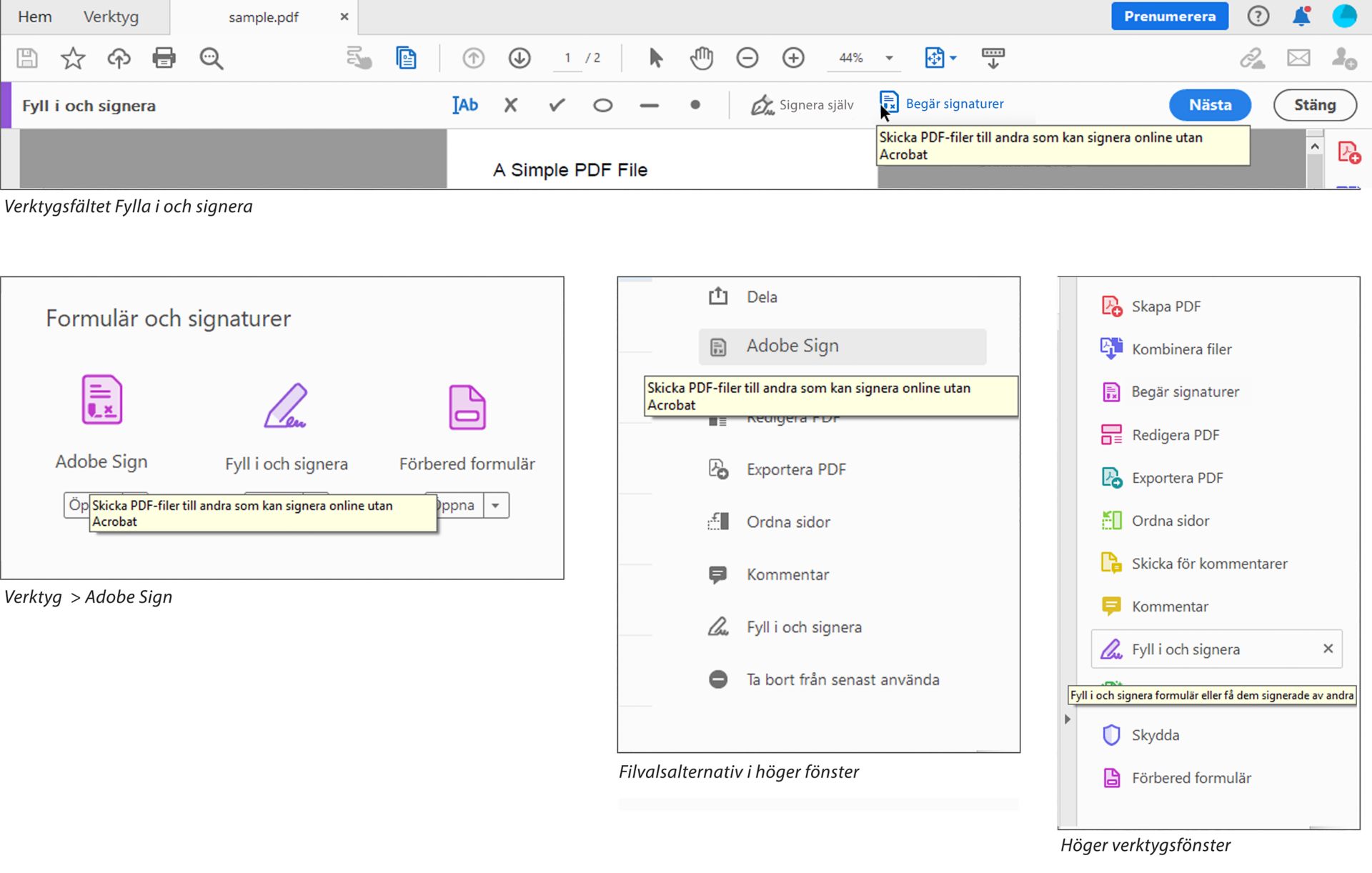 Ny beskrivning för Sign-verktyget