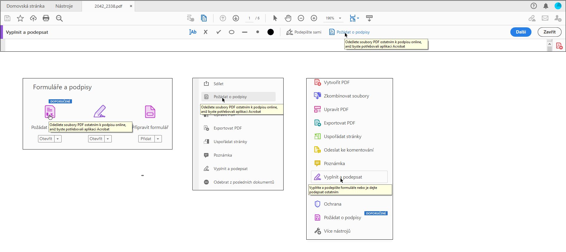 Nový popis nástroje Podepsat