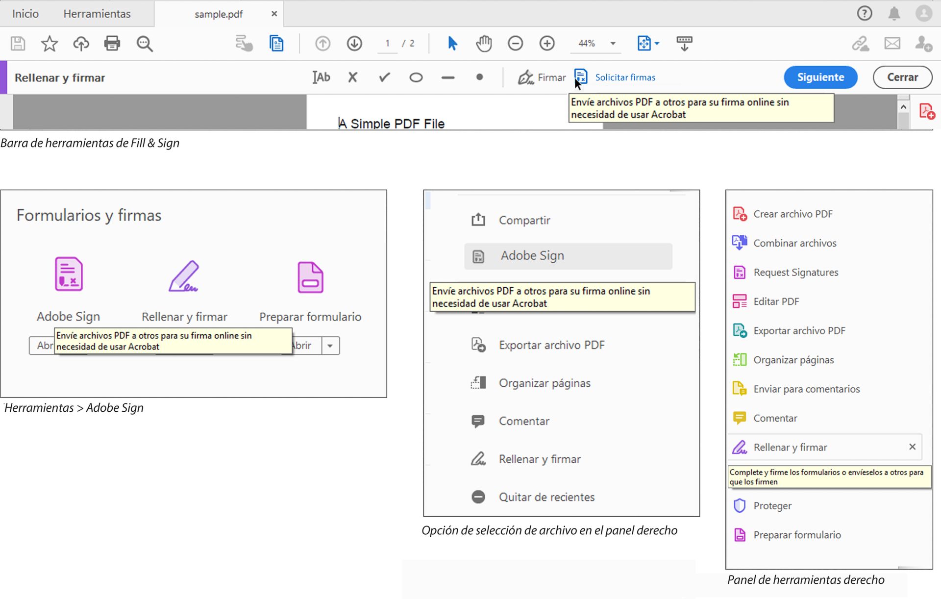Nueva descripción de la herramienta Firmar