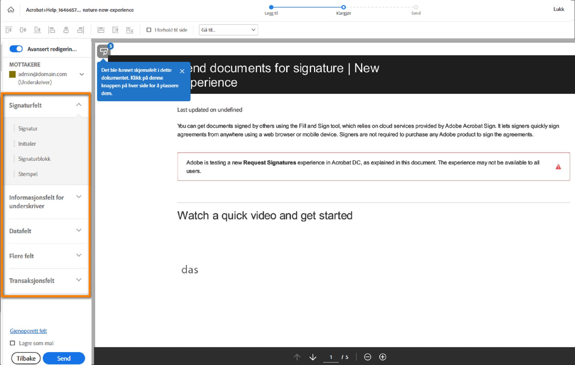 Legg til skjemafelter