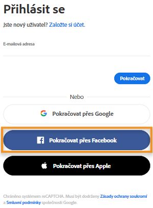 Přihlašování do služby Adobe Document Cloud