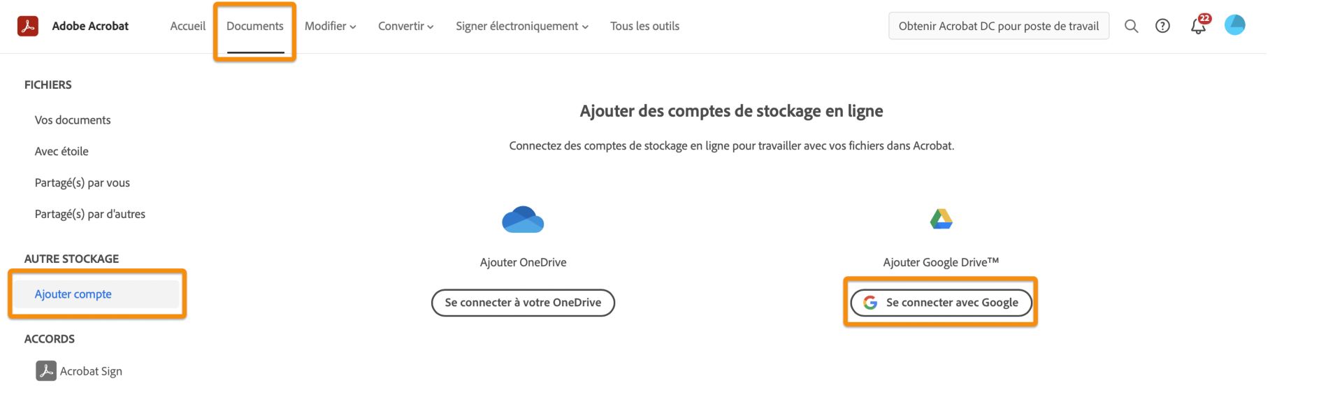 Ajout de votre compte Google Drive