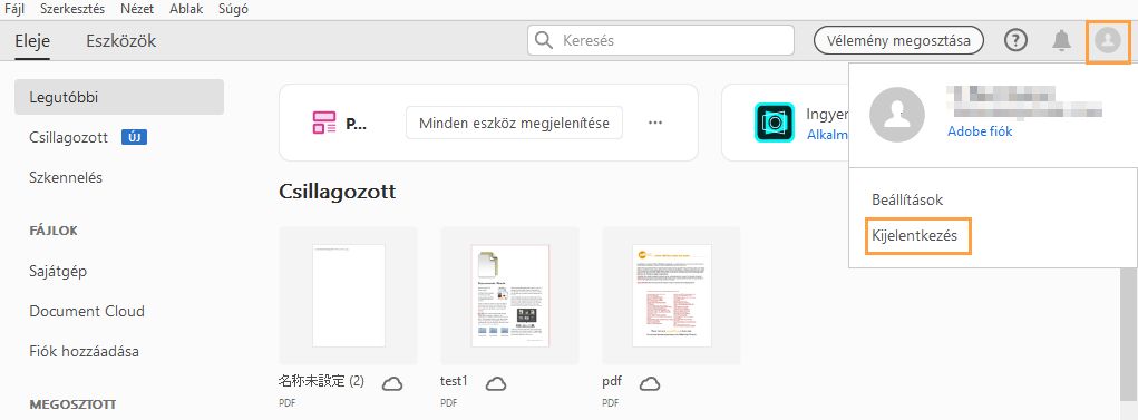 Kijelentkezés az Acrobatból