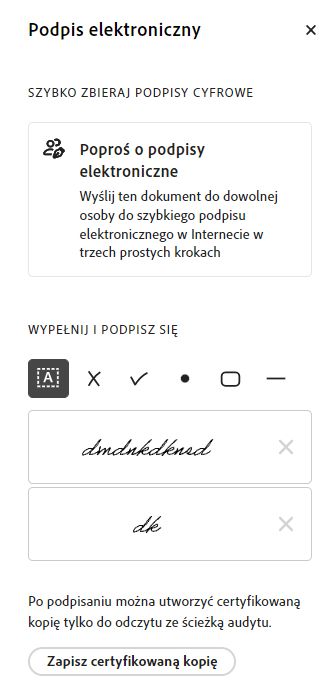 Podpisywanie Plików Pdf Za Pomocą Narzędzia Wypełnij I Podpisz W Programie Acrobat Dc 3957