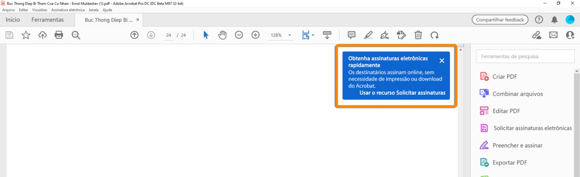 Prompt de Solicitar assinatura
