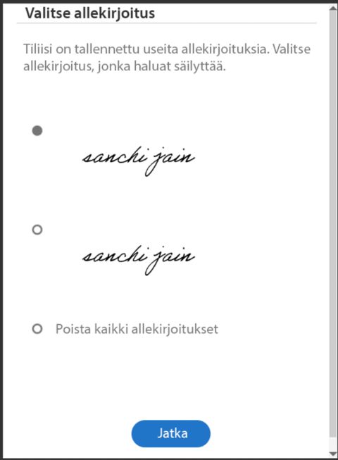 Synkronoi allekirjoitukset laitteiden kesken