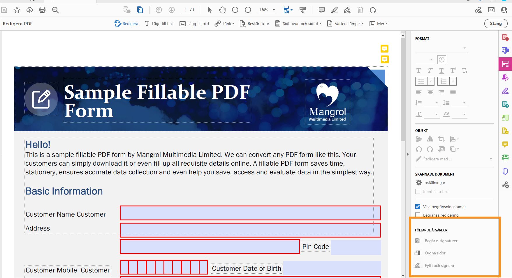 Uppmaning att använda signeringsverktyget efter att du har redigerat ett dokument