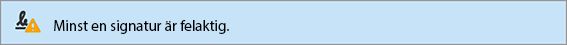 Varningsmeddelande beträffande signaturens giltighet
