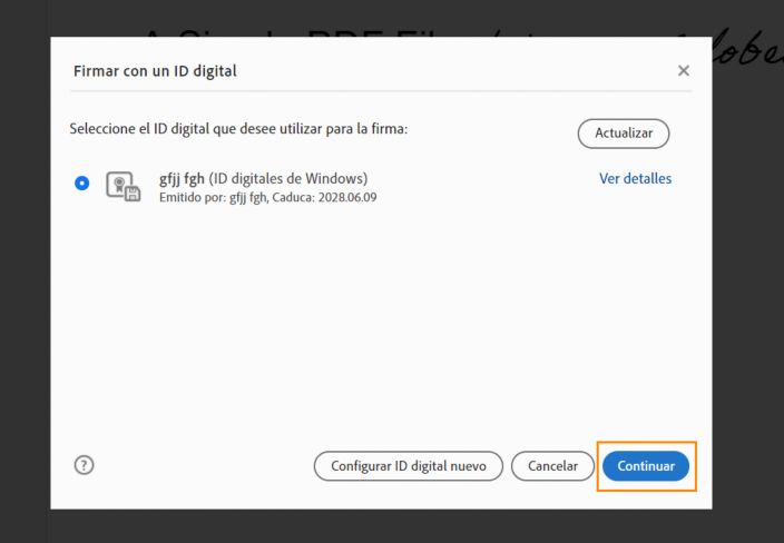 Seleccionar ID digital