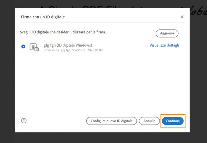 Seleziona ID digitale