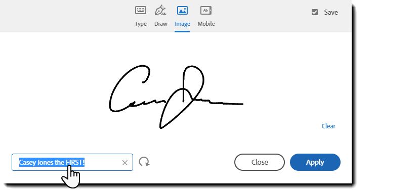 Signaturpanel