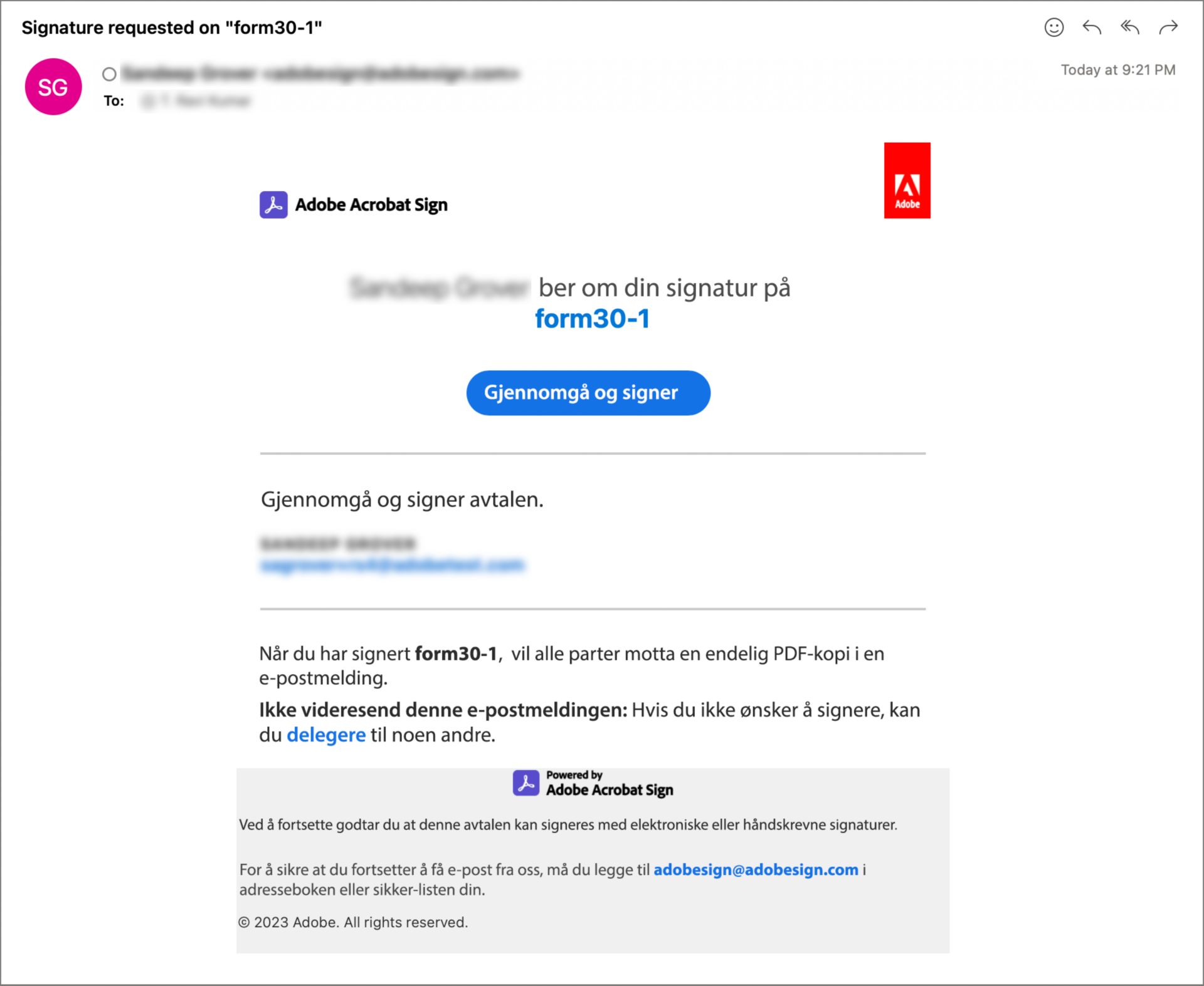 Underskriveropplevelse