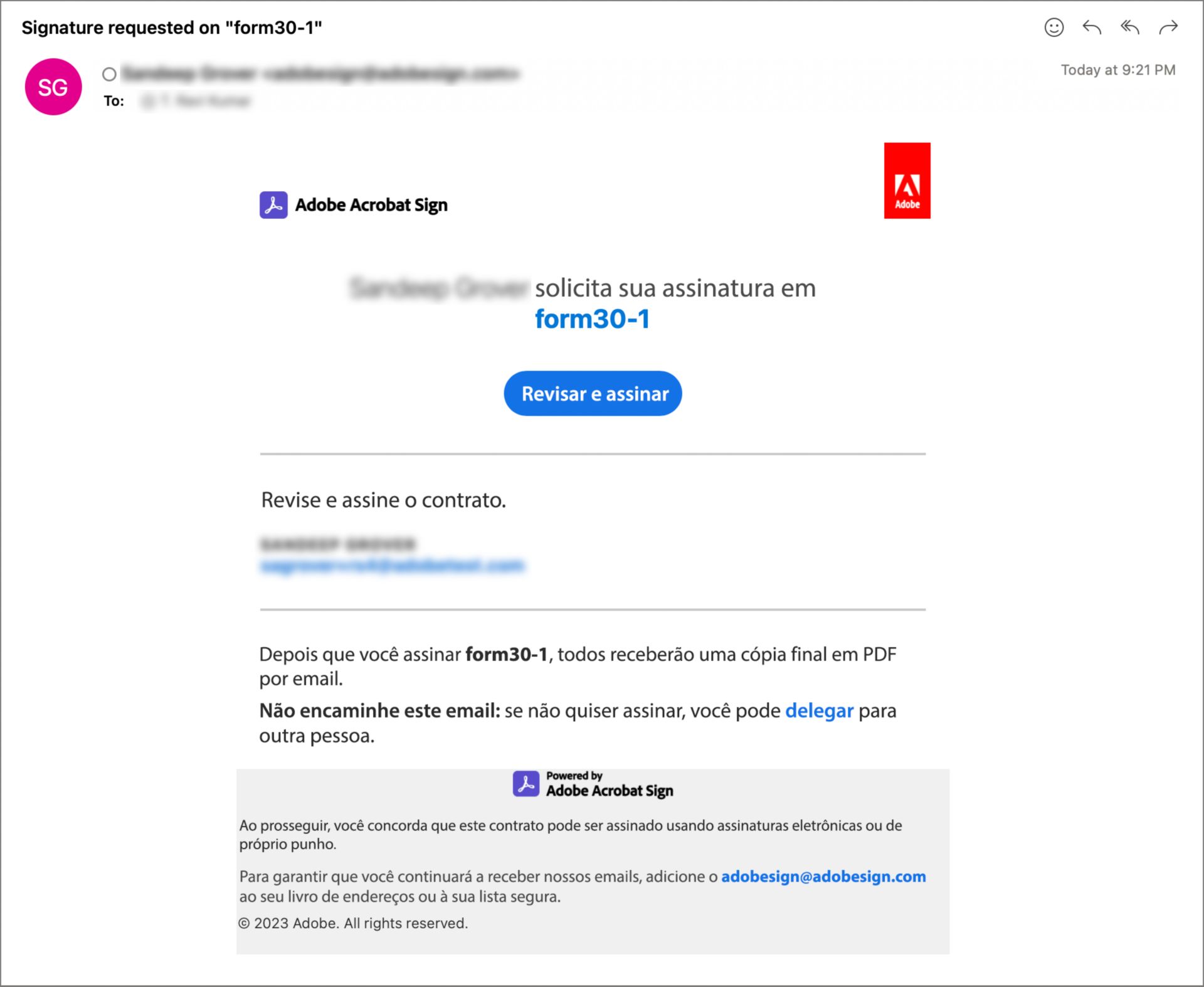 Experiência do signatário