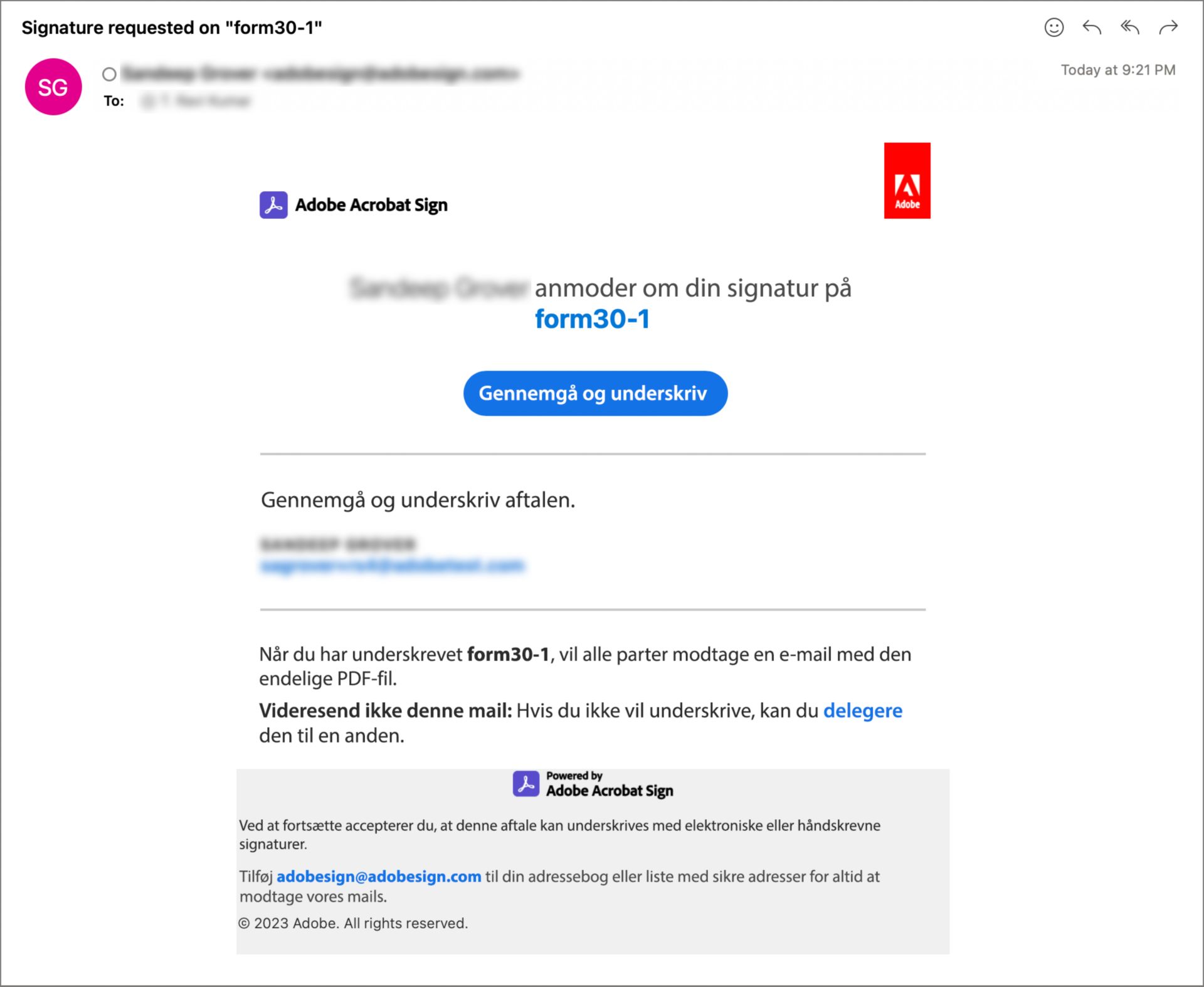 Underskriverens oplevelse