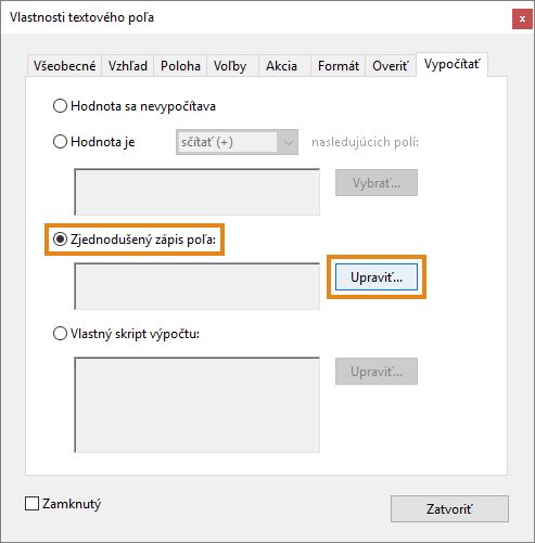 Zjednodušený zápis poľa