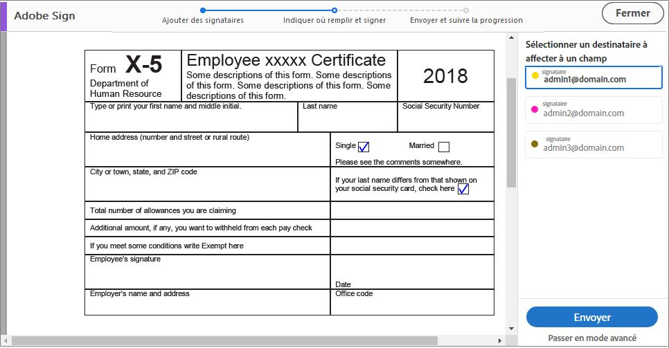 Mode simplifié pour plusieurs signataires