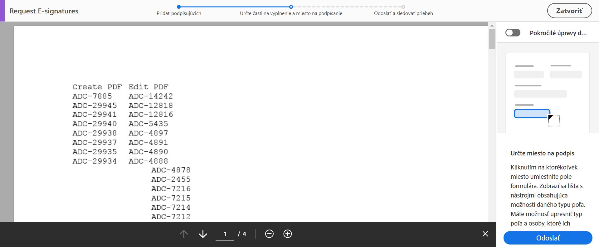 Určte časti na vyplnenie a miesto na podpísanie