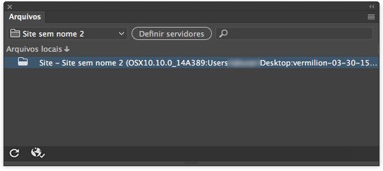 Qual é a aparência do painel Arquivos quando um site é definido no Dreamweaver, mas nenhum servidor é definido