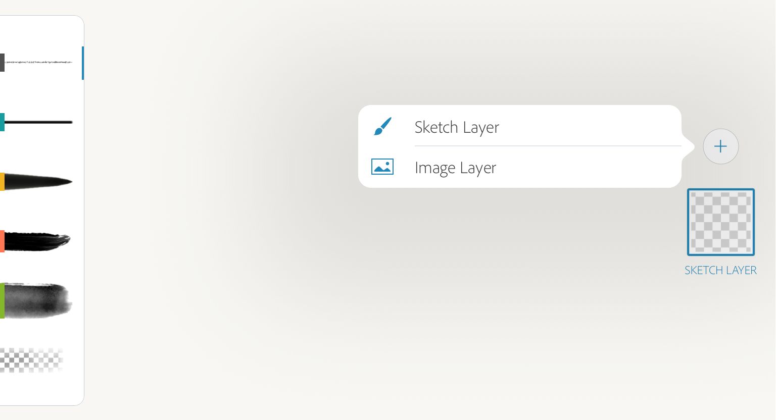 Sono evidenziate le options Livello schizzo e Livello immagine.