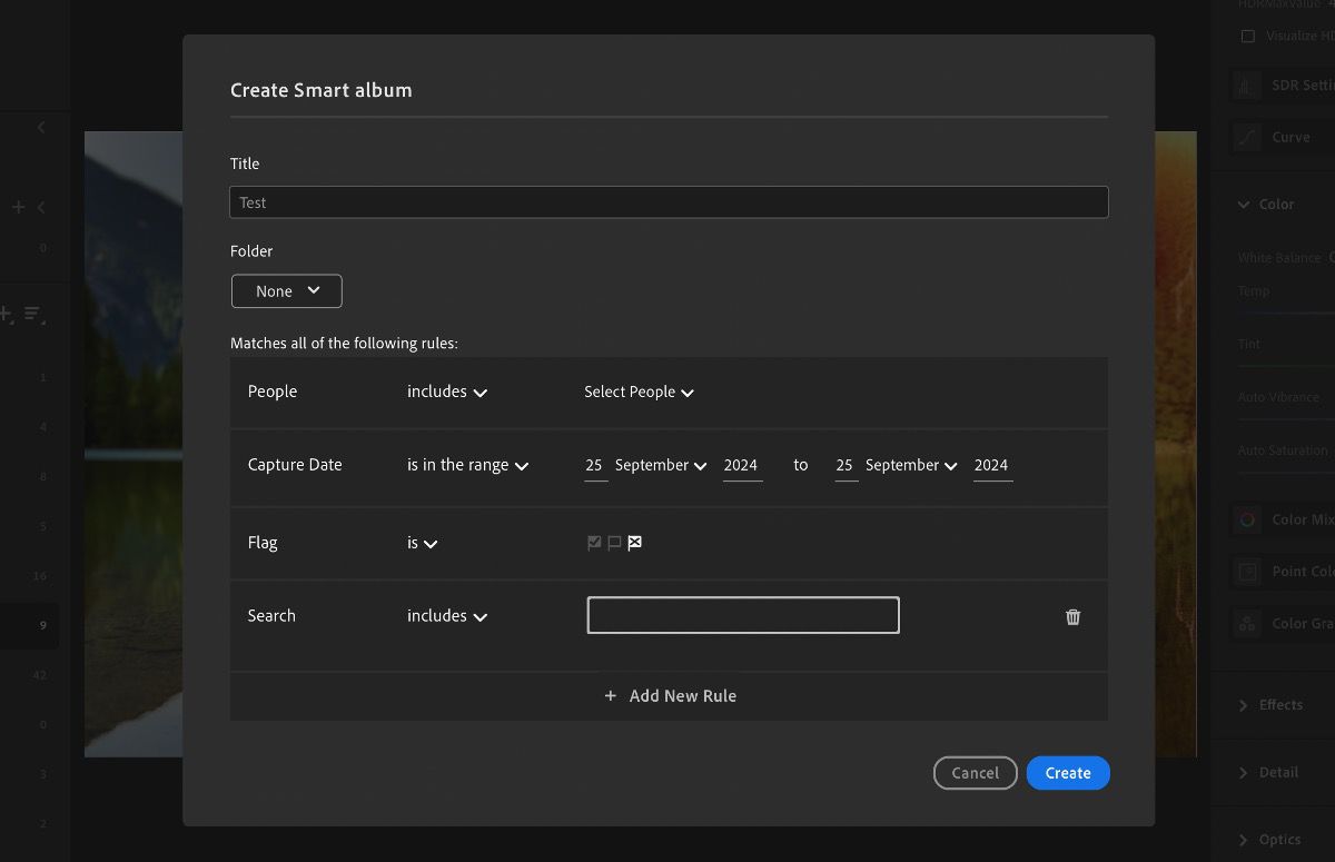 create smart albums in lightroom to quickly search photos
