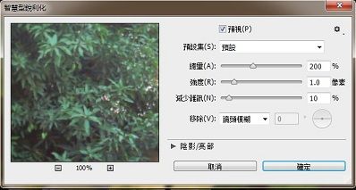 Photoshop 智慧型銳利化對話方塊