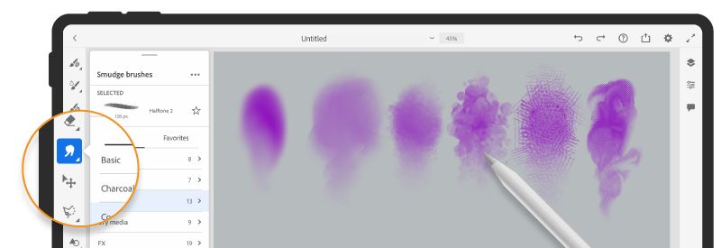 Pędzle do rozcierania we Fresco