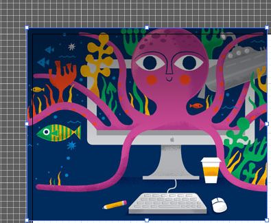 בד ציור עם רשתות מופעלות.