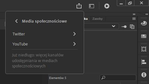 Panel udostępniania w mediach społecznościowych