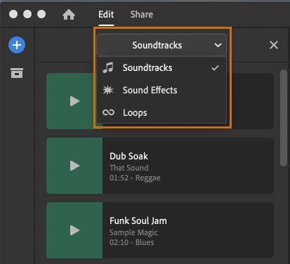 Audio de Premiere Rush incluido