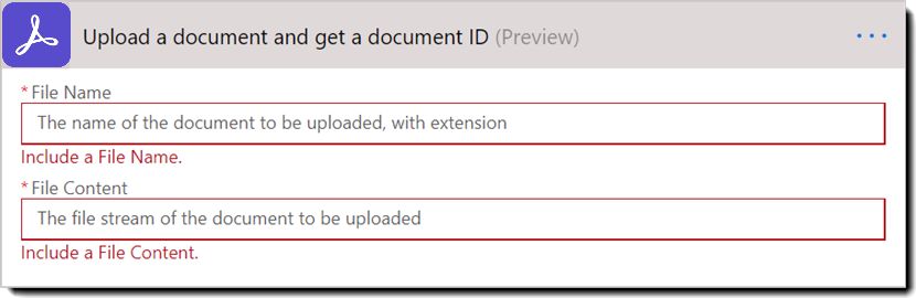 Azione: Carica un documento e ottieni l’ID del documento