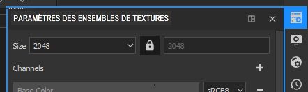 Image montrant où cliquer dans l’interface pour afficher la fenêtre Paramètres des ensembles de textures.