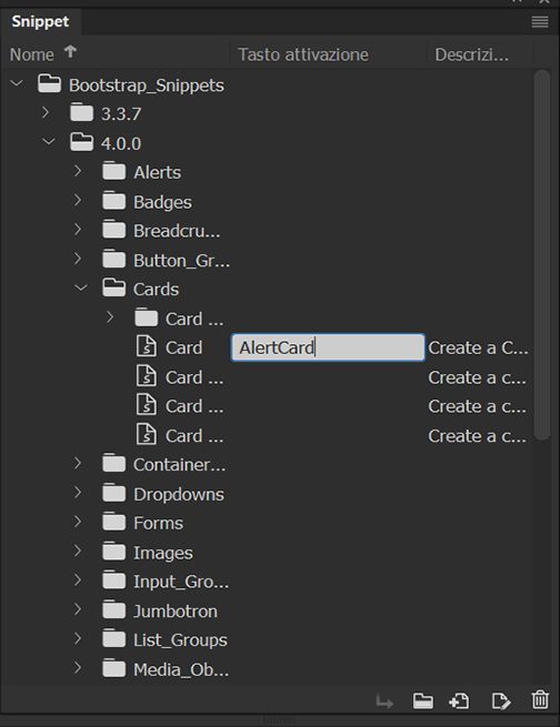 Immissione di testo nel campo Tasto attivazione
