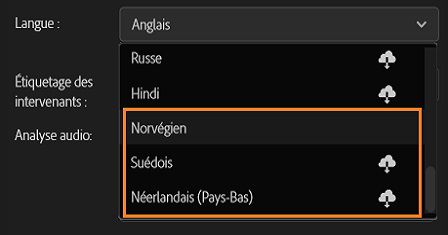 La fonctionnalité de Transcription comprend désormais une assistance pour le néerlandais, le norvégien et le suédois.