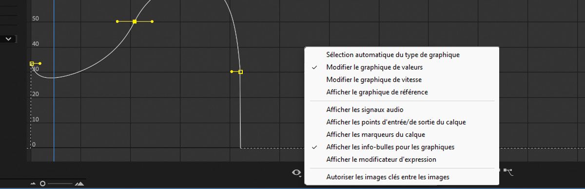 L’option Modifier le graphique de vitesse est sélectionnée dans le menu Choisir le type de graphique et les options.