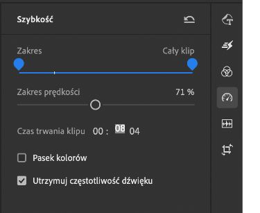 Zmiana czasu trwania klipu