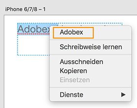 Das richtig geschriebene Wort können Sie aus dem Kontextmenü auswählen