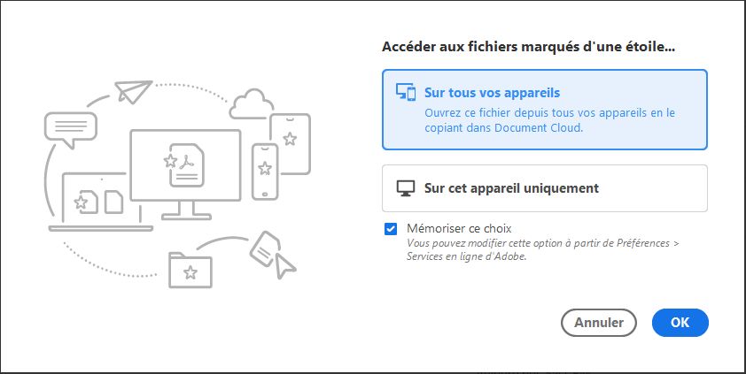 Marquage d’un fichier avec une étoile pour la première fois