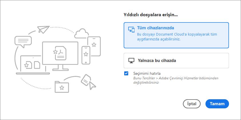 Bir dosyayı ilk kez yıldızla işaretleme