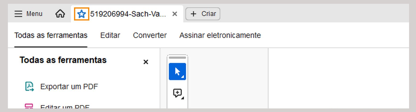 Marcar arquivo como favorito a partir do nome de arquivo na barra global